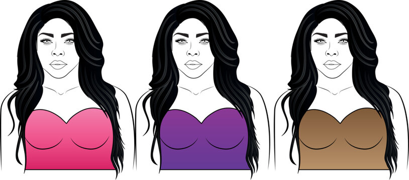 black silhouette women pretty fashion beautiful stylish girls vector hair stylish logo
