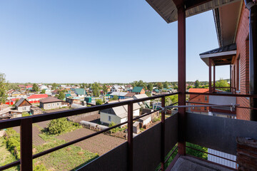 interior decoration of the interior of the balcony of a residential apartment. view from the balcony.