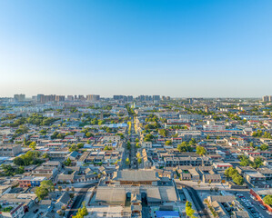 Fototapeta premium Panorama of Zhengding Yanghe Building and Zhengding Historical and Cultural Street, Zhengding County, Shijiazhuang City, Hebei Province, China