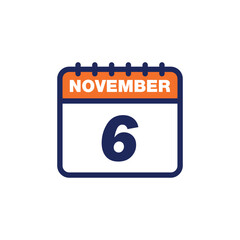 November Calendar Icon Vector Template