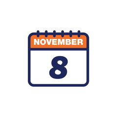 November Calendar Icon Vector Template