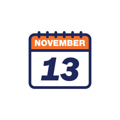 November Calendar Icon Vector Template