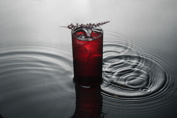 Red alcoholic cocktail for the menu bar or restaurant
