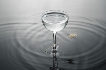 Classic alcohol gimlet cocktail or mocktail