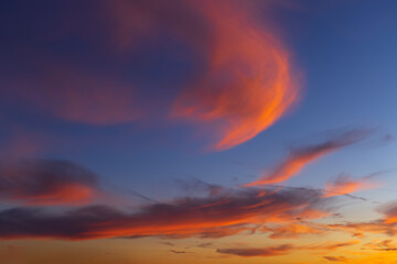 Beautiful sky with cloud before sunset