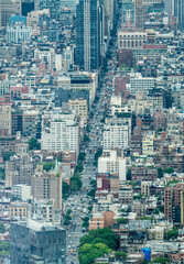6th avenue street with a lot of traffic aerial view - Manhattan, New York City 
