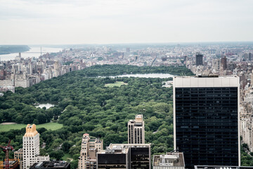 Central Park view in spring NYC, USA - obrazy, fototapety, plakaty