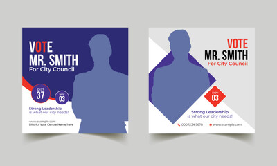 modern election social media post design flyer and poster template