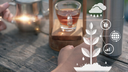 Finance industry transformation to AI technology, IoT, Internet of things. for adoption to business in digital age, enhancing global business capabilities.