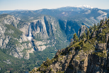 View of Yosemite Falls from a Taft point in Yosemite National park