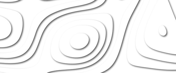 Vector abstract white paper cut banner. Geometric layered curve line white vector background. White background with smooth line curve and simple design.  Vector futuristic template background.