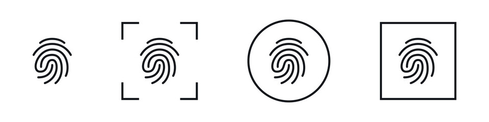 Set of fingerprints. The concept of identification, authorization or privacy. Vector illustration