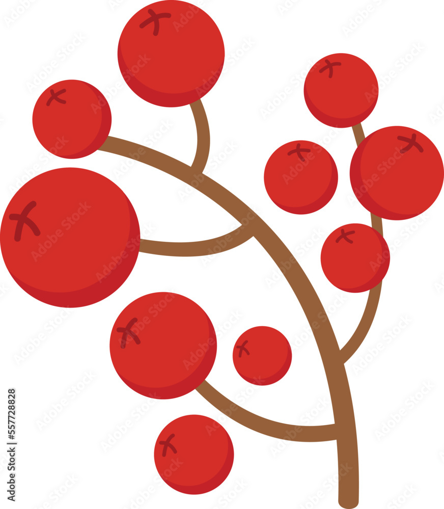 Aufkleber rowan branch icon. flat illustration of rowan branch vector icon for web design isolated