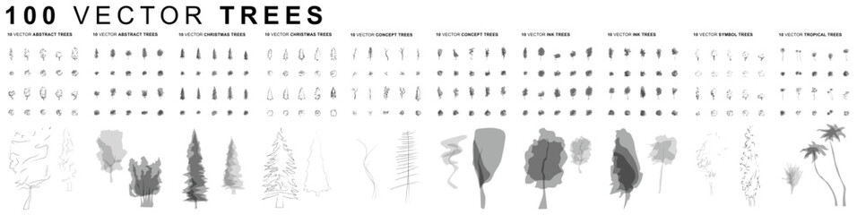 100 Trees - Vector