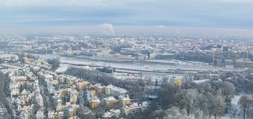 Augsburg im Schnee, Wittelsbacher Park, Thelottviertel und Hauptbahnhof