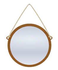 Home glass mirror. vector illustration