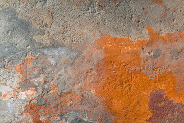 Old grunge texture background, concrete grungy wall painted with different colors