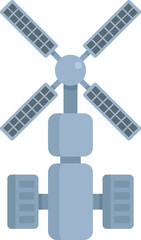 Galactic space station icon flat vector. Astronaut spaceship. Cosmos space station isolated