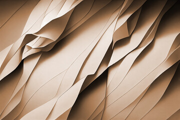 Folded paper with organic lines as abstract wallpaper background (Generative AI)