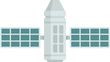 Radio space station icon flat vector. Antenna satellite. Artificial space station isolated © anatolir