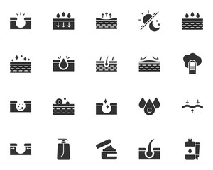 set of skincare icon ,selfcare, healthcare, skin