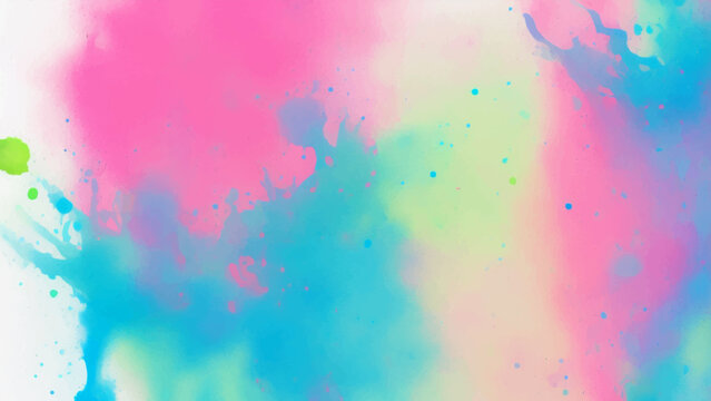 Pink Blue Green Mint Colorful Splash Splat Stain Dirty Texture Backgrund Watercolor Painting Vector Illustration © Reytr