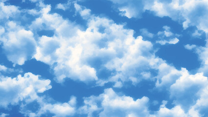 Beautiful Bright Blue Sky High Detailed Painting Concept Art Artwork Vector Illustration