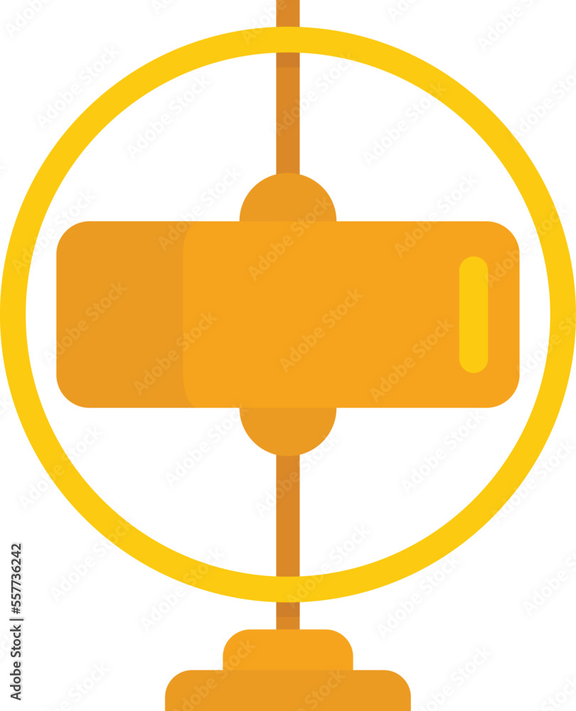Poster gyroscope stand icon flat vector. sensor momentum. gravity accelerometer isolated