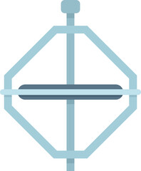 Steel gyroscope icon flat vector. Sensor stand. Gyro gravity isolated