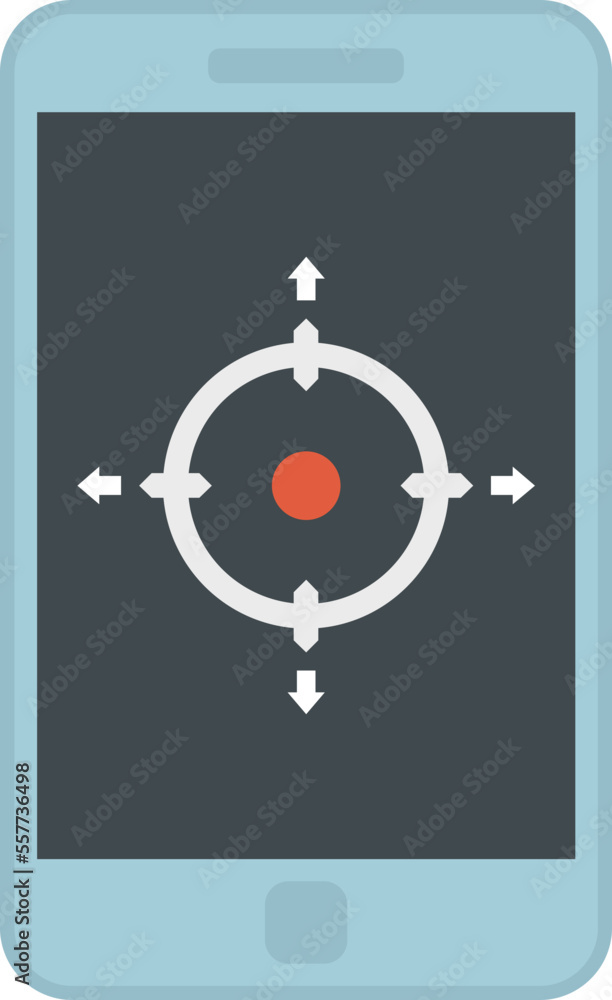 Aufkleber smartphone gyroscope icon flat vector. phone accelerometer. mobile sensor isolated