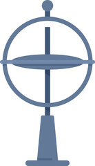 Gyroscope model icon flat vector. Accelerometer sensor. Phone mobile momentum isolated