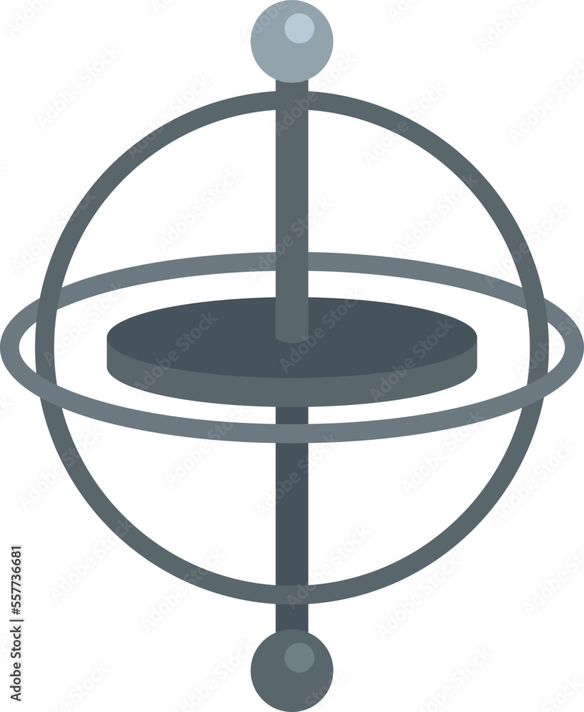 Poster gyro momentum icon flat vector. accelerometer gyroscope. mobile phone sensor isolated