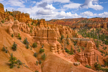 red canyon and sandstone hoodoos at day light