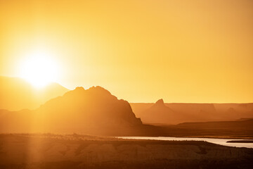 sunrise in glen canyon and surrounding desert