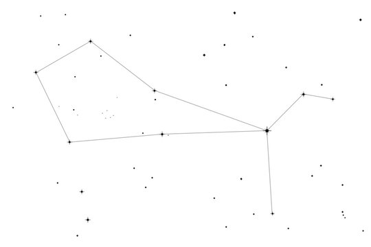 Simple astronomical illustration of the constellation Bootes (the Herdsman). Transparent PNG design element for websites, print and other graphics.