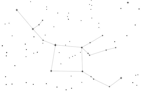 Simple astronomical illustration of the constellation Pegasus (the winged horse). Transparent PNG design element for websites, print and other graphics.