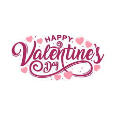 Happy Valentines day background colorful with heart shape pattern and typography of happy valentines day text . Vector illustration. Wallpaper, flyers, invitation, posters, banners.