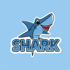 blue shark illustration isolated