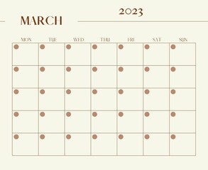 monthly 2023 planner printable vintage aesthetic calendar