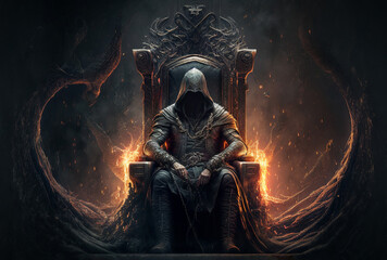 Fototapeta premium demon sitting on a throne