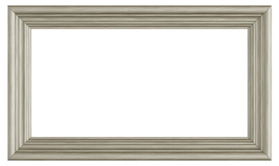 Isolated off-white 2:1 landscape picture frame. 3D rendering