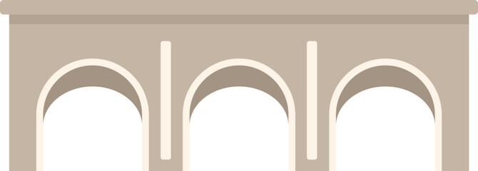 Stone bridge icon flat vector. River arch. Water stone bridge isolated