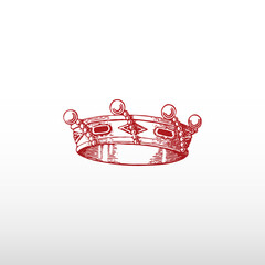 abstract logotype red crown template  with a background