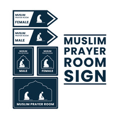 Muslim prayer room sign graphic design vector illustration