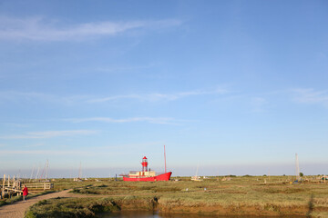 red boat in tollesbury marshes