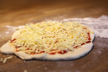making a homemade pizza