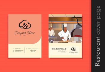 Restaurant flyer template cover page SVG