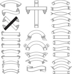 Modern and Creative Ribbons Set for any Kind of Graphic Designs