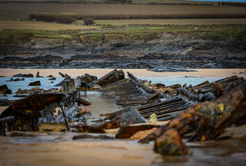 Shipwreck on the beach