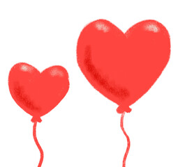 Fototapeta na wymiar Valentine heart love shape balloon deocration hand drawing illustration element